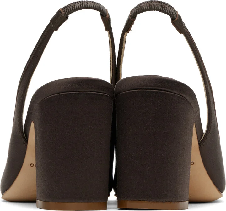 Sandy Liang SSENSE Exclusive Brown Slingback 75 Heels - Image 2