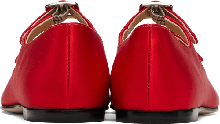 Sandy Liang SSENSE Exclusive Red MJ Double Strap Ballerina Flats - Image 2
