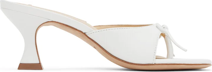 Sandy Liang SSENSE Exclusive White Thong 60 Mules