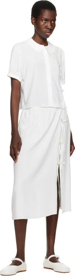 Sandy Liang White Mary Jane Pointe Ballerina Flats - Image 5