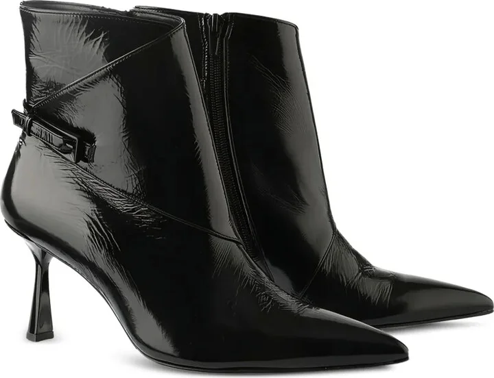 Sandy pointed-toe heeled ankle boots - Image 2