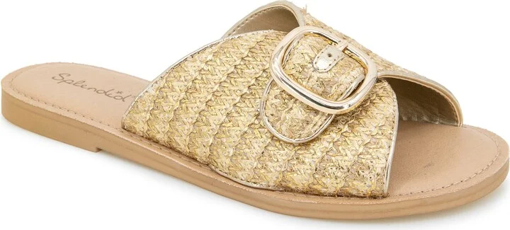 Sandy Raffia Slide Sandal