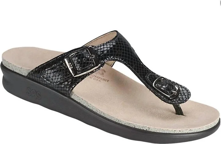 Sanibel Sandal - Medium In Black Snake