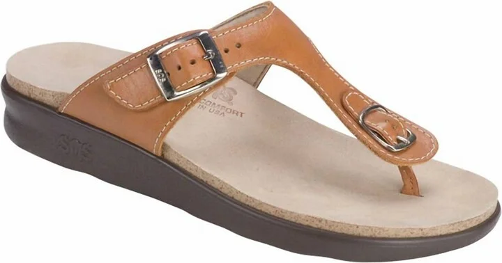 Sanibel T-Strap Slide Sandal In Caramel