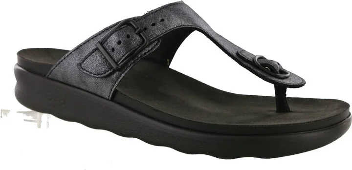 Sanibel T-Strap Slide Sandal In Smoke