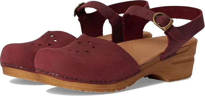 Sanita Heart Women's Wedge Shoes Deep Red : EU 41 (US Women's 9.5-10) Regular, Leather