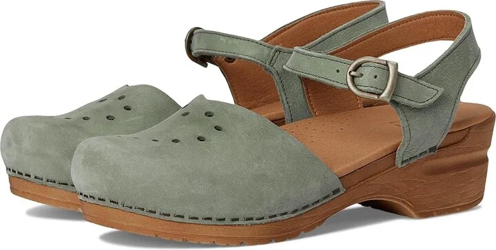Sanita Heart Women's Wedge Shoes Khaki : EU 40 (US Women's 8.5-9) Regular, Leather