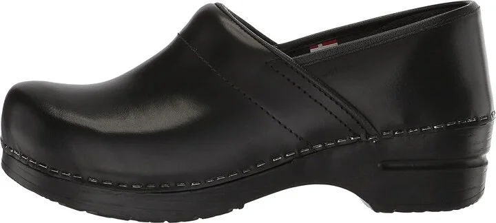 Sanita Professional Cabrio Women's Clog Shoes Black Brush Leather : EU 37 (US Women's 5.5-6) Narrow - Image 7