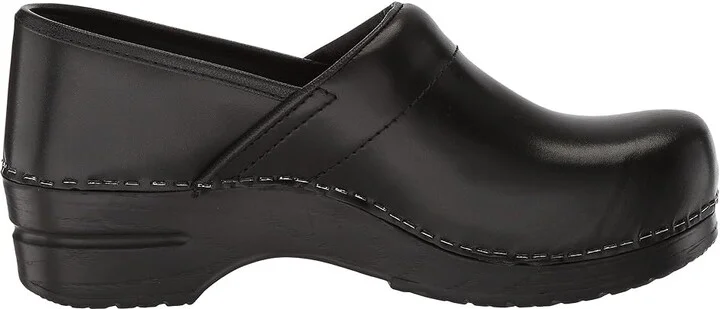 Sanita Professional Cabrio Women's Clog Shoes Black Brush Leather : EU 37 (US Women's 5.5-6) Narrow - Image 8