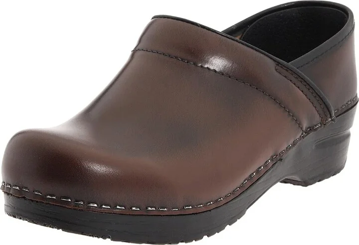 Sanita Professional Cabrio Women's Clog Shoes Black Brush Leather : EU 37 (US Women's 5.5-6) Narrow - Image 9