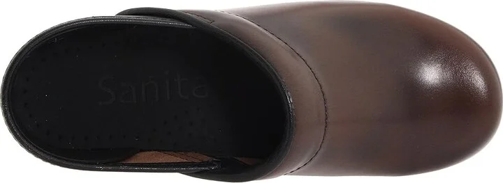 Sanita Professional Cabrio Women's Clog Shoes Black Brush Leather : EU 37 (US Women's 5.5-6) Narrow - Image 10
