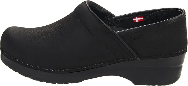Sanita Professional Oil Women's Clog Shoes Black Textured Oil : EU 39 (US Women's 7.5-8) Regular, Leather - Image 7