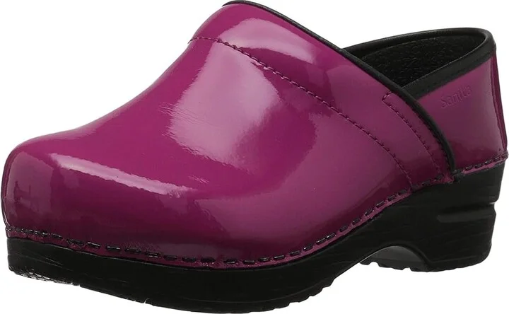 Sanita Professional Patent Women's Clog Shoes Fuchsia Patent : EU 37 (US Women's 5.5-6) Regular, Patent Leather - Image 2