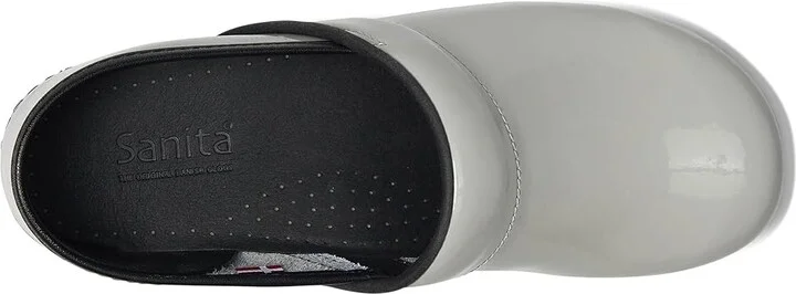 Sanita Professional Patent Women's Clog Shoes Light Grey : EU 41 (US Women's 9.5-10) Regular, Patent Leather - Image 2