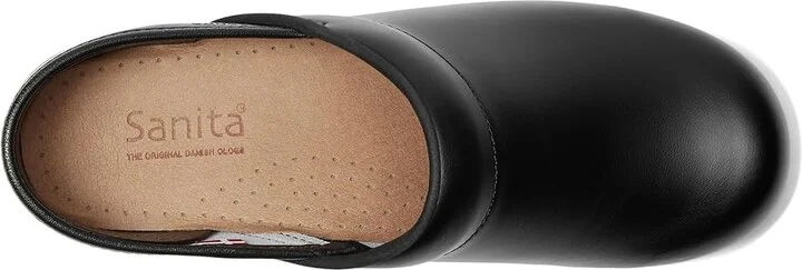 Sanita Professional Pu Women's Clog Shoes Black/Tan : EU 37 (US Women's 5.5-6) Medium, Leather - Image 2