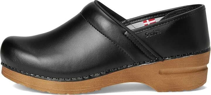 Sanita Professional Pu Women's Clog Shoes Black/Tan : EU 37 (US Women's 5.5-6) Medium, Leather - Image 6