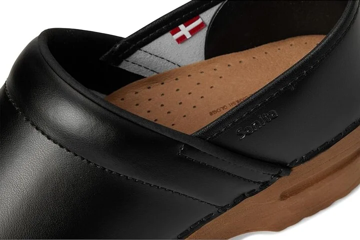 Sanita Professional Pu Women's Clog Shoes Black/Tan : EU 37 (US Women's 5.5-6) Medium, Leather - Image 7