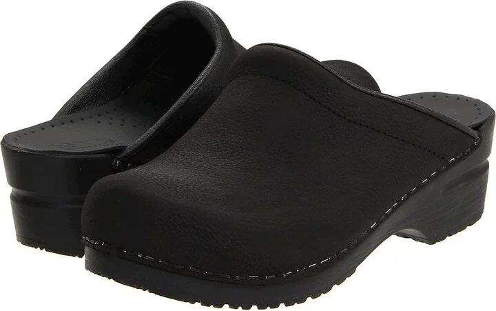 Sanita Sonja Oil Women's Clog Shoes Black Oil : EU 37 (US Women's 5.5-6) Regular, Leather