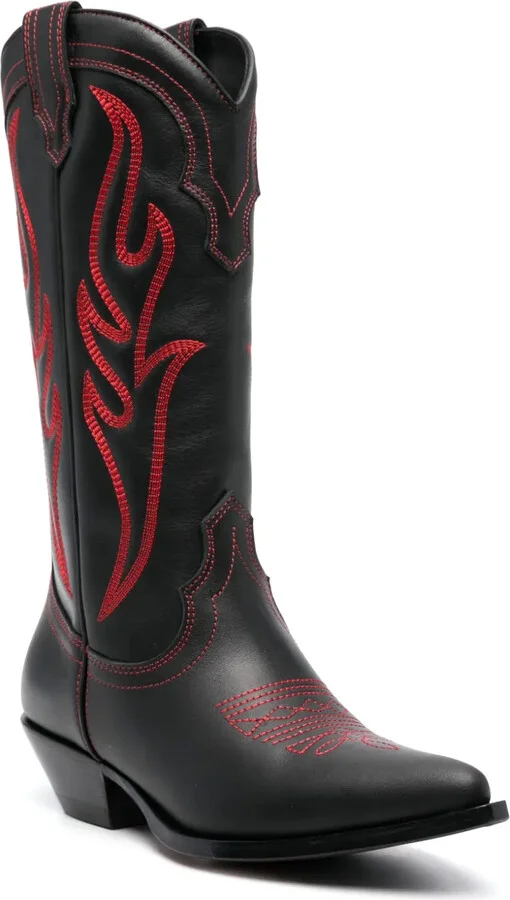 Santa Fe leather cowboy boots - Image 2