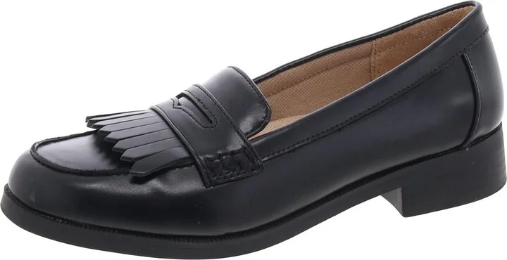 Santana Womens Fringe Faux Leather Loafers