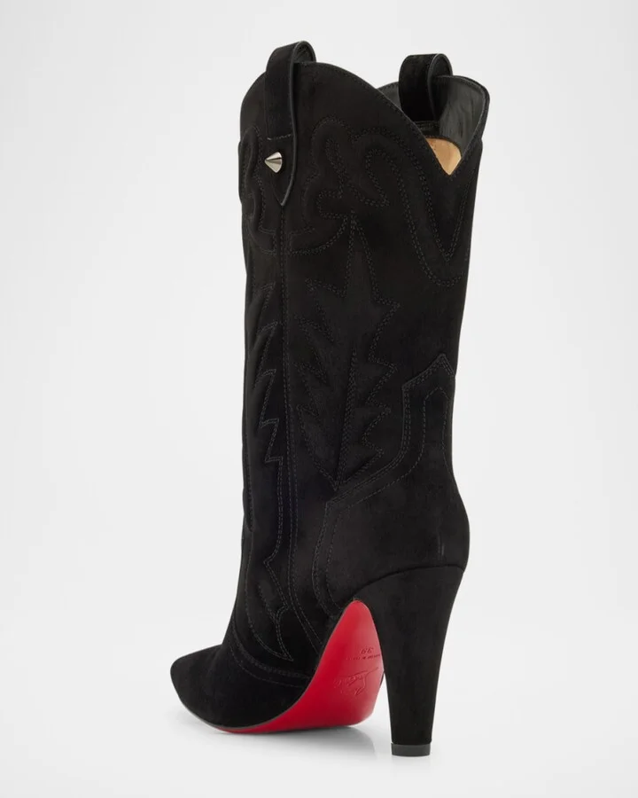Santia Suede Red Sole Booties - Image 4