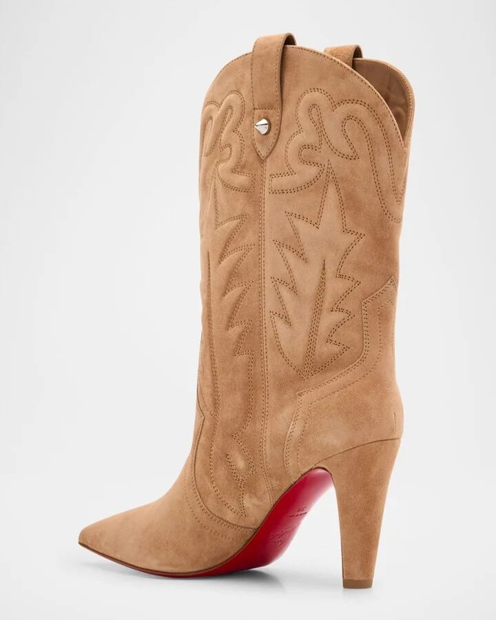 Santia Suede Red Sole Booties - Image 8