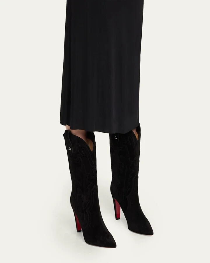 Santia Suede Red Sole Booties - Image 3