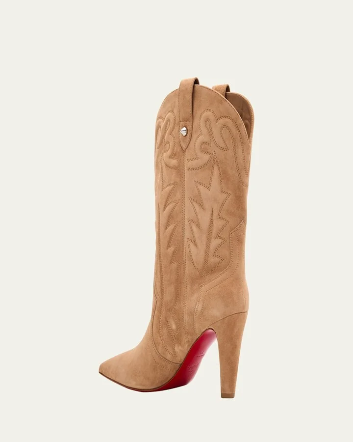 Santia Suede Red Sole Booties - Image 11
