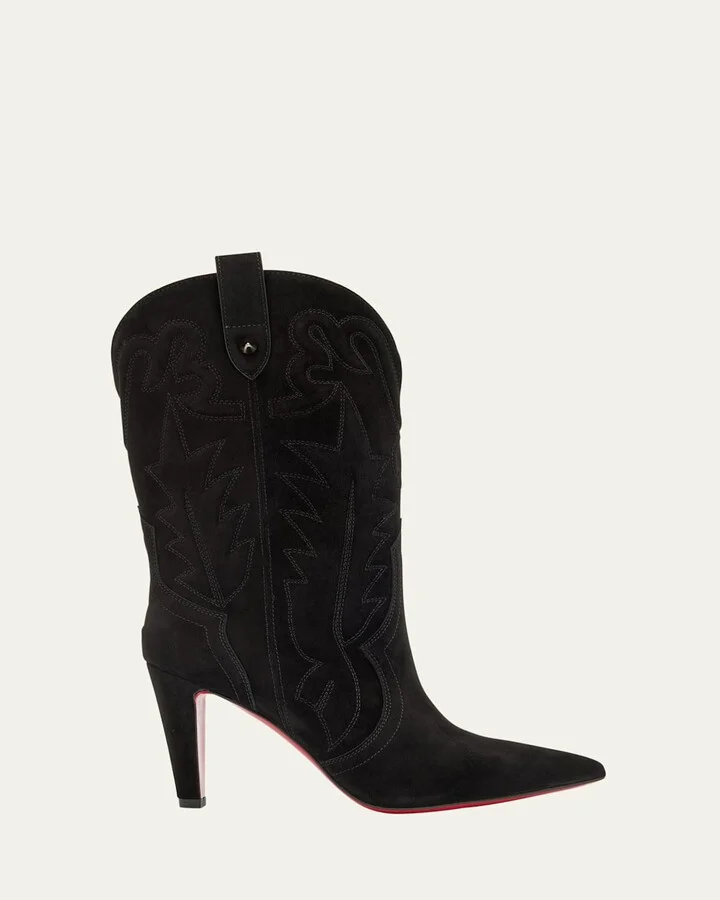Santia Suede Red Sole Booties