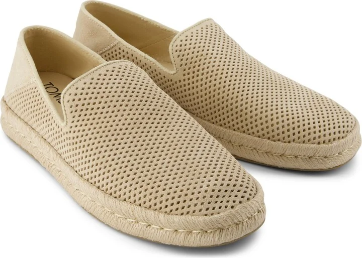 Santiago Loafer Almond Diamond Perforated Suede Slip On - Image 2