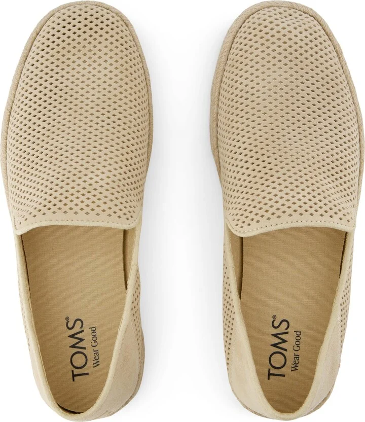 Santiago Loafer Almond Diamond Perforated Suede Slip On - Image 4
