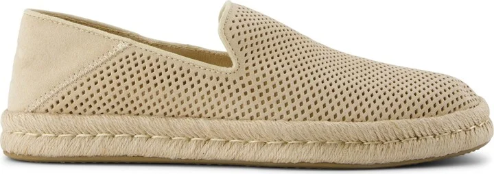 Santiago Loafer Almond Diamond Perforated Suede Slip On