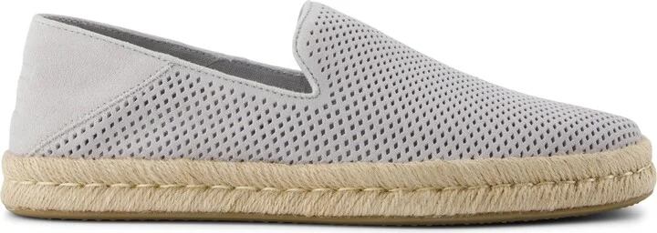 Santiago Loafer Light Gray Diamond Perforated Suede Slip On - Image 2