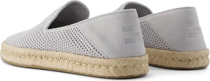 Santiago Loafer Light Gray Diamond Perforated Suede Slip On - Image 3