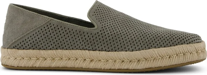 Santiago Loafer Vetiver Grey Diamond Perforated Suede Slip On - Image 2