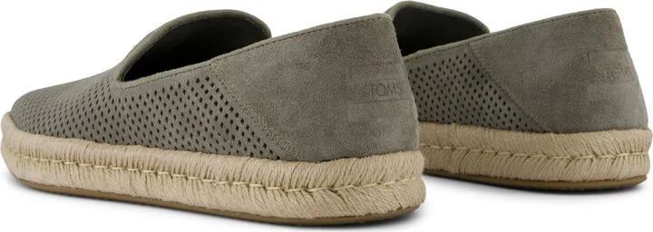 Santiago Loafer Vetiver Grey Diamond Perforated Suede Slip On - Image 3