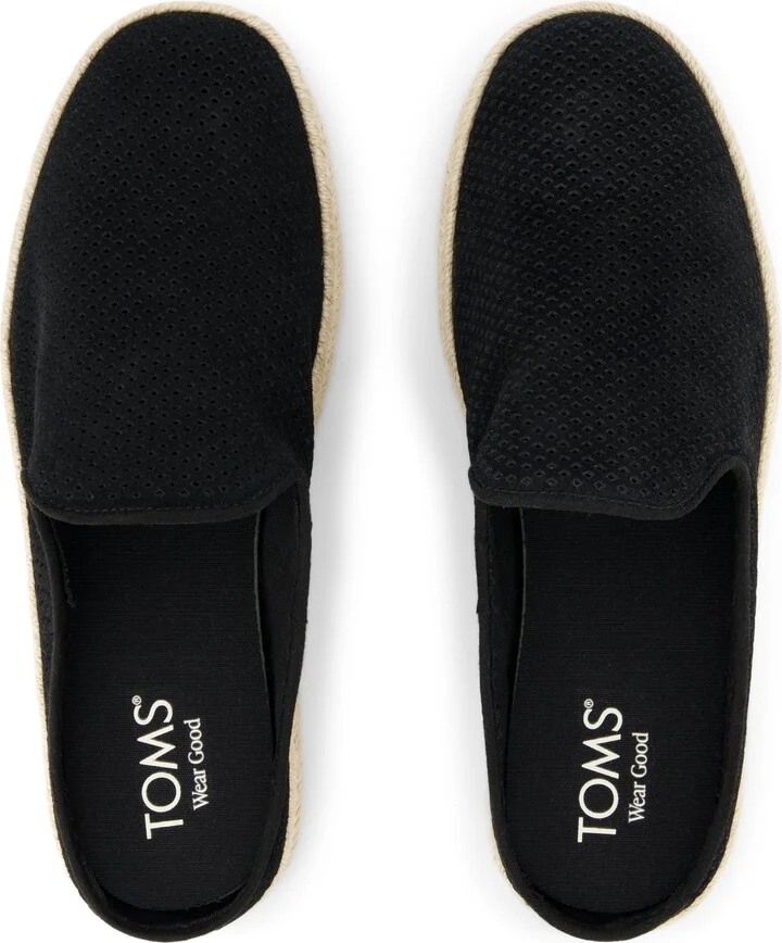 Santiago Mule Diamond Perforated Suede Slip On - Image 4