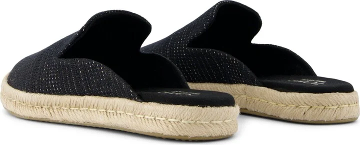 Santiago Mule Espadrille Metallic Linen Stripe Slip On - Image 3