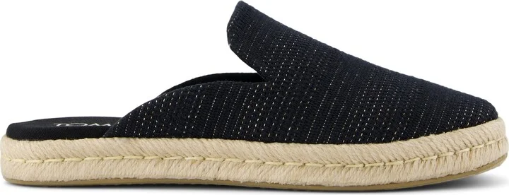 Santiago Mule Espadrille Metallic Linen Stripe Slip On