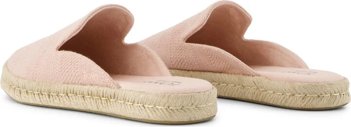 Santiago Mule Espadrille Pale Rose Metallic Linen Stripe Slip On - Image 3