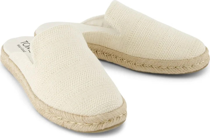 Santiago Mule Espadrille Undyed Metallic Linen Stripe Slip On - Image 4