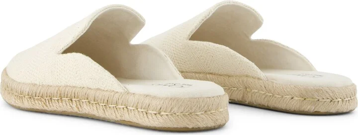 Santiago Mule Espadrille Undyed Metallic Linen Stripe Slip On - Image 5