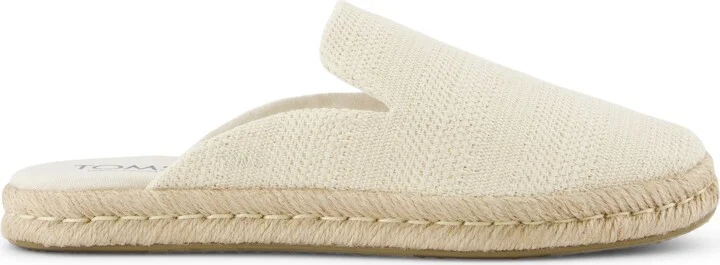 Santiago Mule Espadrille Undyed Metallic Linen Stripe Slip On