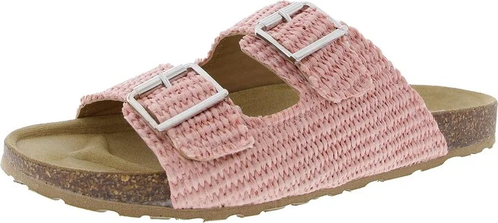 Santiago Womens Woven Straw Slide Sandals