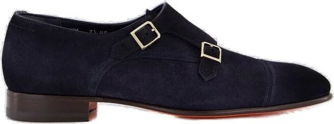 Santoni Almond Toe Double Buckled Loafers