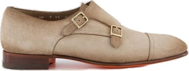 Santoni Almond Toe Double Buckled Loafers