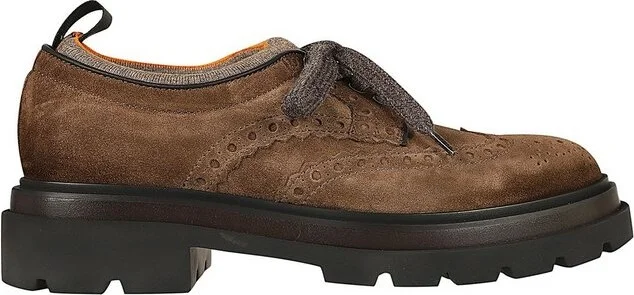 Santoni Almond Toe Lace-Up Brogues