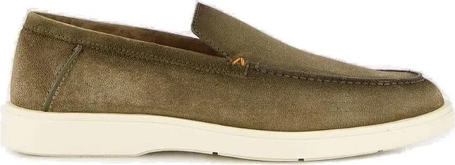 Santoni Almond Toe Slip-On Loafers