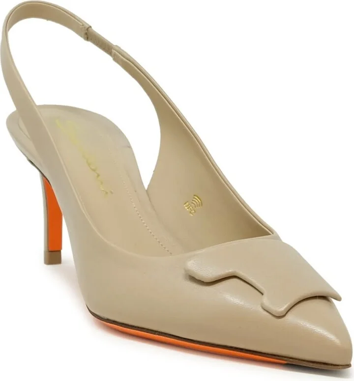 Santoni Beige Leather Pumps - Image 2