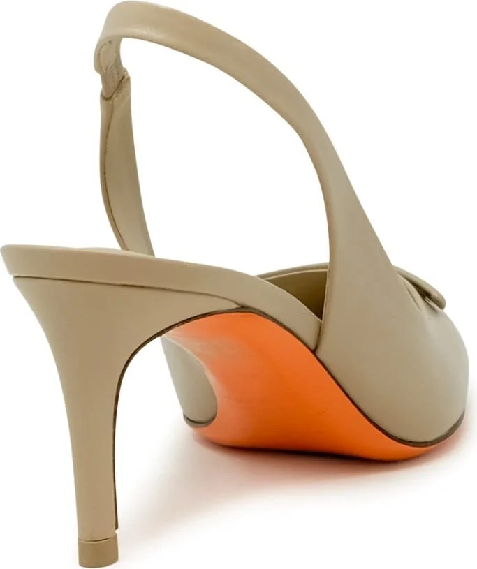 Santoni Beige Leather Pumps - Image 3